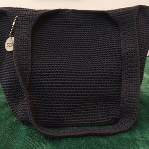 The Sak Black Crochet Tote Bag